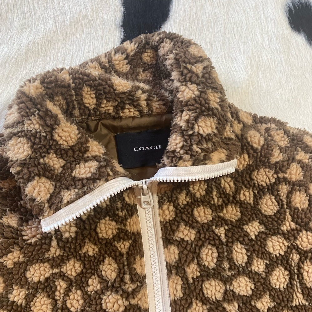 Coach Signature Sherpa Full Zip Jacket - Picture 9 of 11